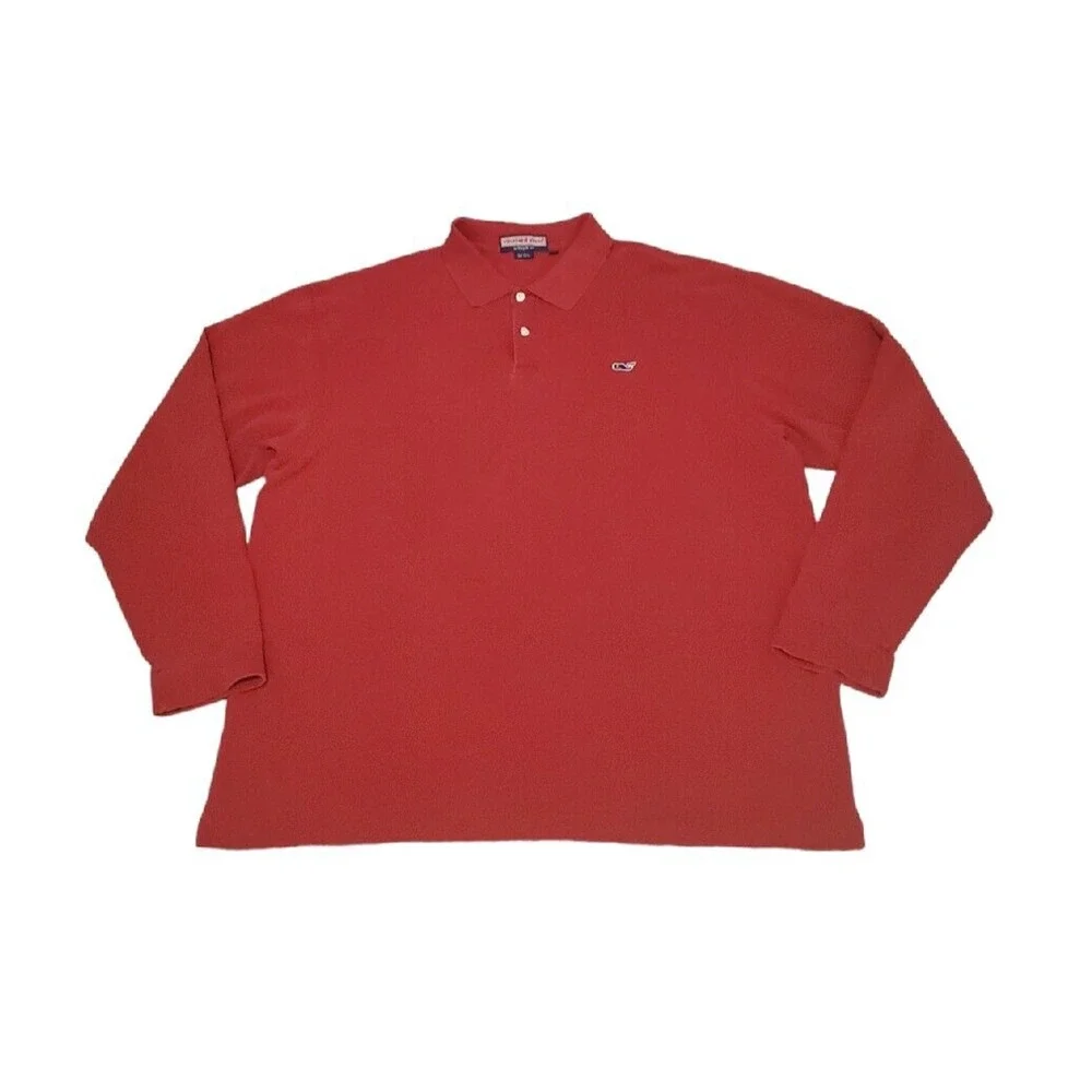 Vineyard Vines Polo Shirt Maroon Long Sleeve Rugby Golf Preppy Casual Men Sz XL - Picture 1 of 3